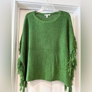 Chico’s Green Sweater with Fringe